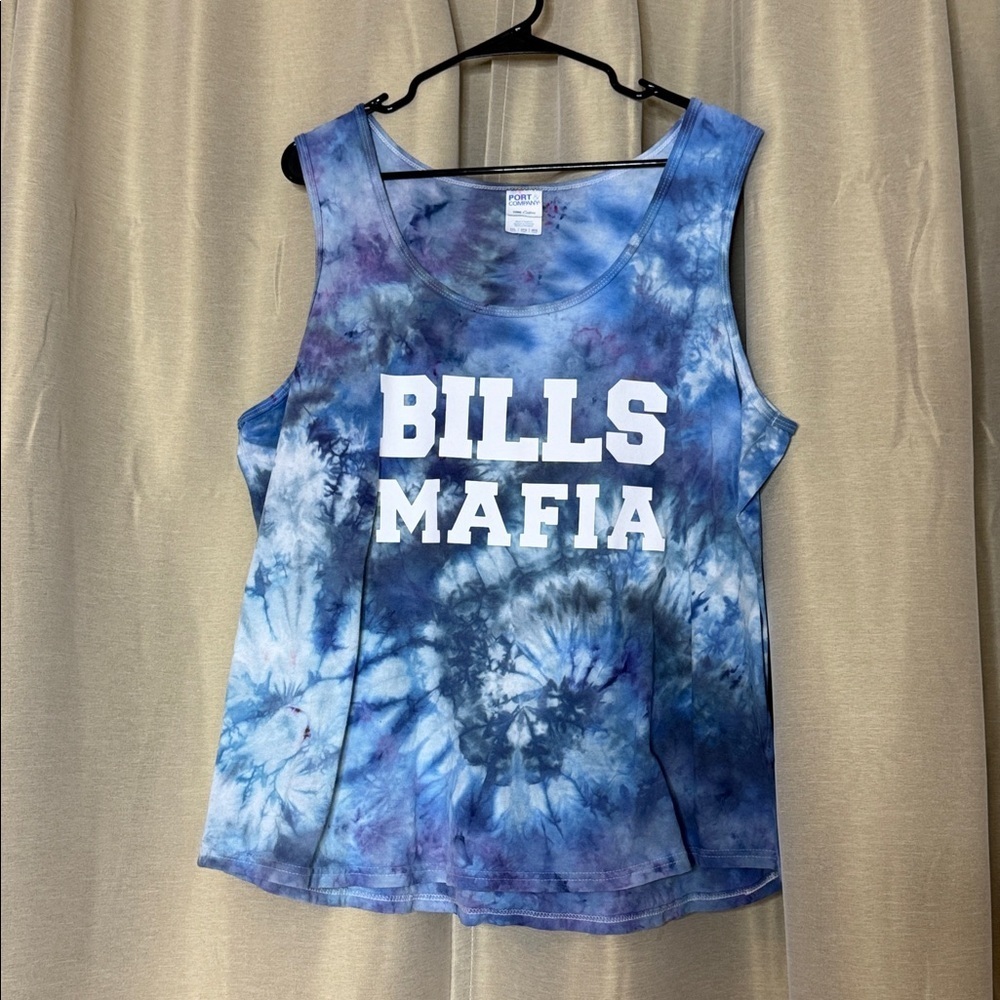 Buffalo Bills mafia Blue Tie-Dye Women's Tank Top - Picture 2 of 5